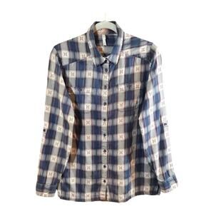 Mountain Khakis Embroidered Plaid Long Sleeve Button-front Shirt Women's M